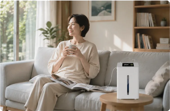 A hydrogen inhalation session at home, with the equipment brought to you