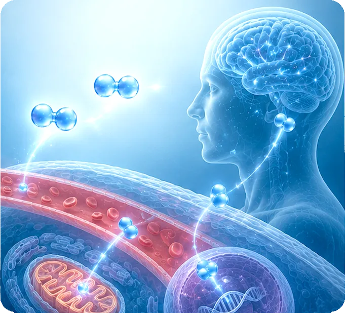 Hydrogen selectively neutralising harmful radicals while leaving useful ones